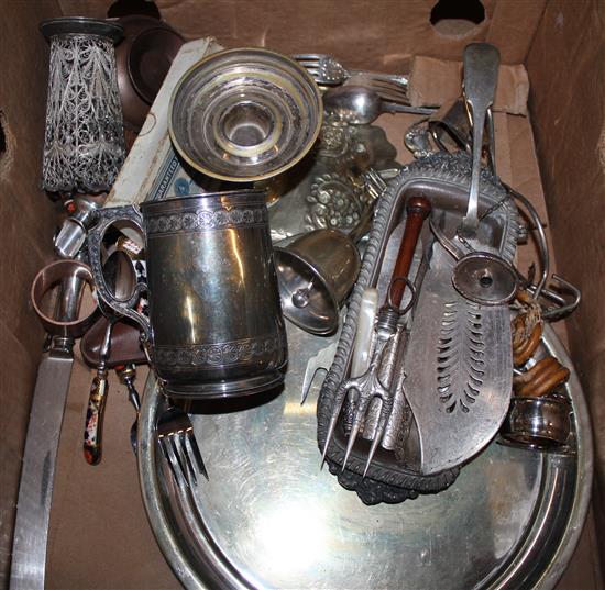 Box of mixed silver plate
